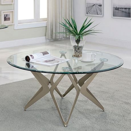 Alvise Champagne Coffee Table from Furniture of America - Luna Furniture