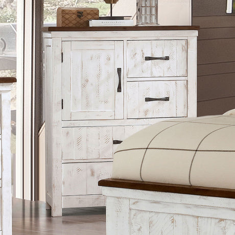 white and walnut dresser Furniture of America Alyson Distressed White/Walnut Dresser – Luna Furniture
