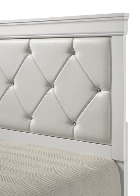 Amalia White King Panel Bed from Crown Mark - Luna Furniture