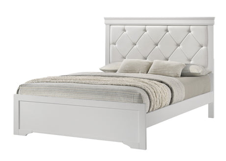 Amalia White King Panel Bed from Crown Mark - Luna Furniture