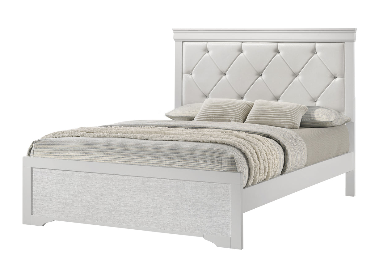 Amalia White Queen Panel Bed from Crown Mark - Luna Furniture