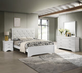Amalia White Upholstered Panel Bedroom Set from Crown Mark - Luna Furniture