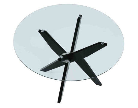 Amalie Black 48 inch Round Glass Top Dining Table from Steve Silver - Luna Furniture