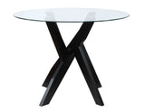 Amalie Black 48 inch Round Glass Top Dining Table from Steve Silver - Luna Furniture