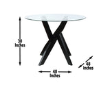 Amalie Black 48 inch Round Glass Top Dining Table from Steve Silver - Luna Furniture