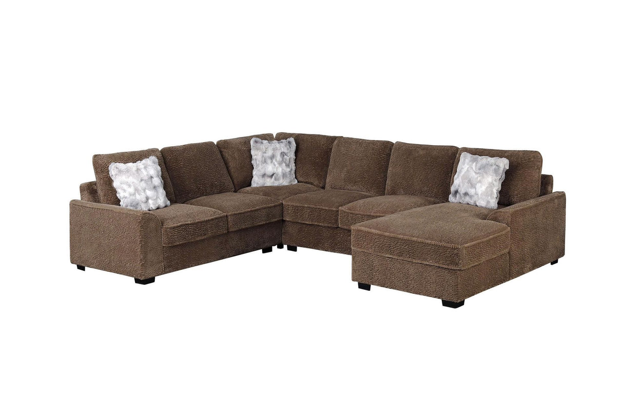 Amara Brown Sectional from Happy Homes - Luna Furniture