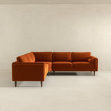Amber Burnt Orange Velvet Corner Sectional Sofa from Ashcroft Furniture - Luna Furniture