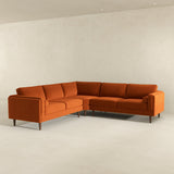 Amber Burnt Orange Velvet Corner Sectional Sofa from Ashcroft Furniture - Luna Furniture