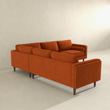 Amber Burnt Orange Velvet Corner Sectional Sofa from Ashcroft Furniture - Luna Furniture
