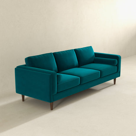 Amber Teal Mid-Century Modern Luxury Velvet Sofa from Ashcroft Furniture - Luna Furniture