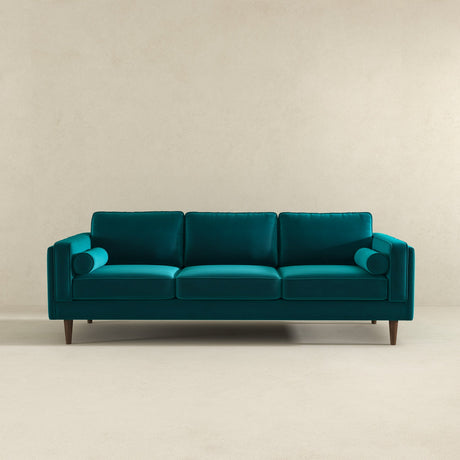 Amber Teal Mid-Century Modern Luxury Velvet Sofa from Ashcroft Furniture - Luna Furniture