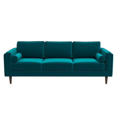 Amber Teal Mid-Century Modern Luxury Velvet Sofa from Ashcroft Furniture - Luna Furniture