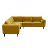 Amber Yellow Velvet Corner Sectional Sofa from Ashcroft Furniture - Luna Furniture