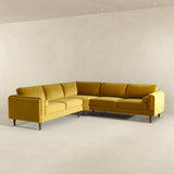 Amber Yellow Velvet Corner Sectional Sofa from Ashcroft Furniture - Luna Furniture