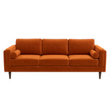 Amber Burnt Orange Mid-Century Modern Luxury Velvet Sofa from Ashcroft Furniture - Luna Furniture