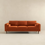 Amber Burnt Orange Mid-Century Modern Luxury Velvet Sofa from Ashcroft Furniture - Luna Furniture