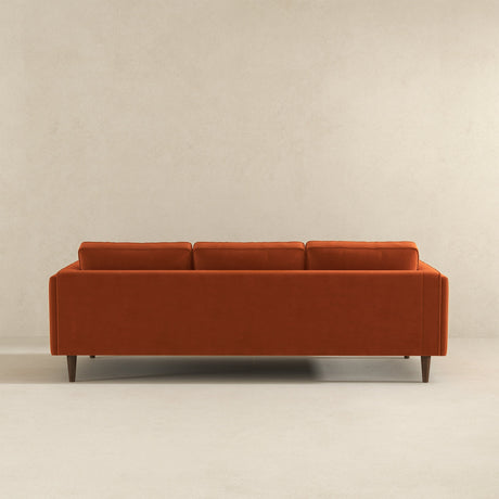 Amber Burnt Orange Mid-Century Modern Luxury Velvet Sofa from Ashcroft Furniture - Luna Furniture