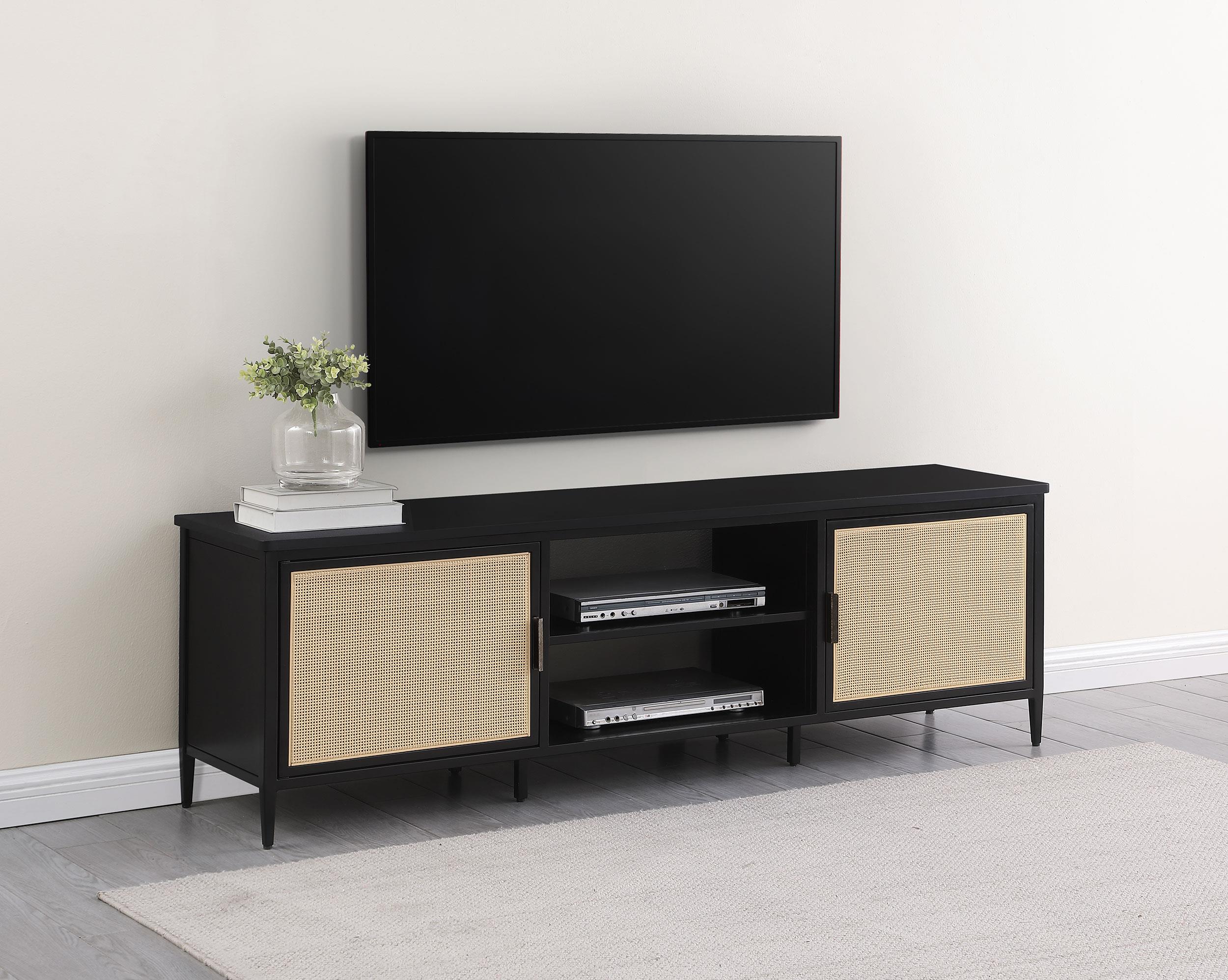 Amherst Black 2-Door Metal TV Stand Media Console – Luna Furniture