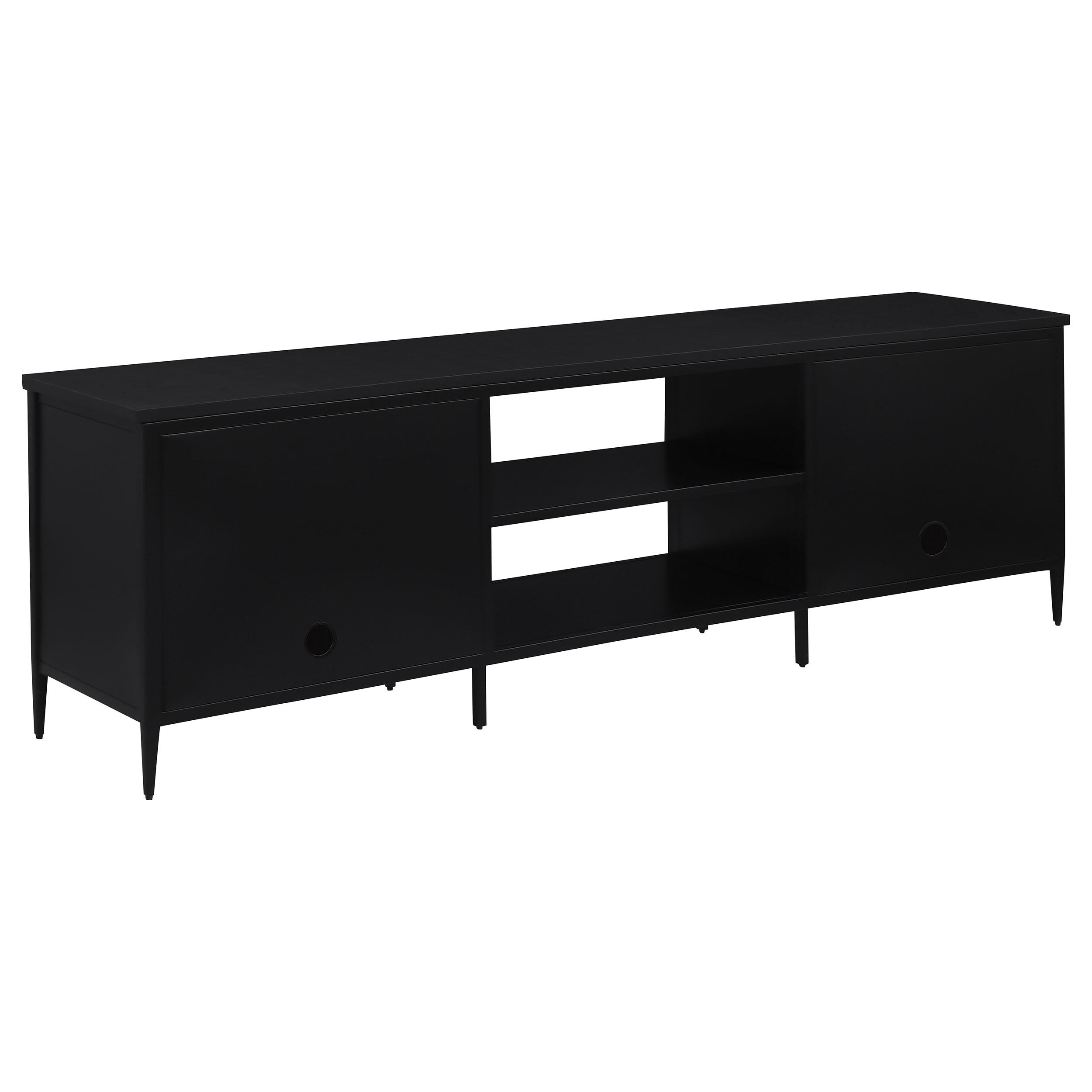 Coaster Amherst Black 2-Door Metal TV Stand Media Console – Luna