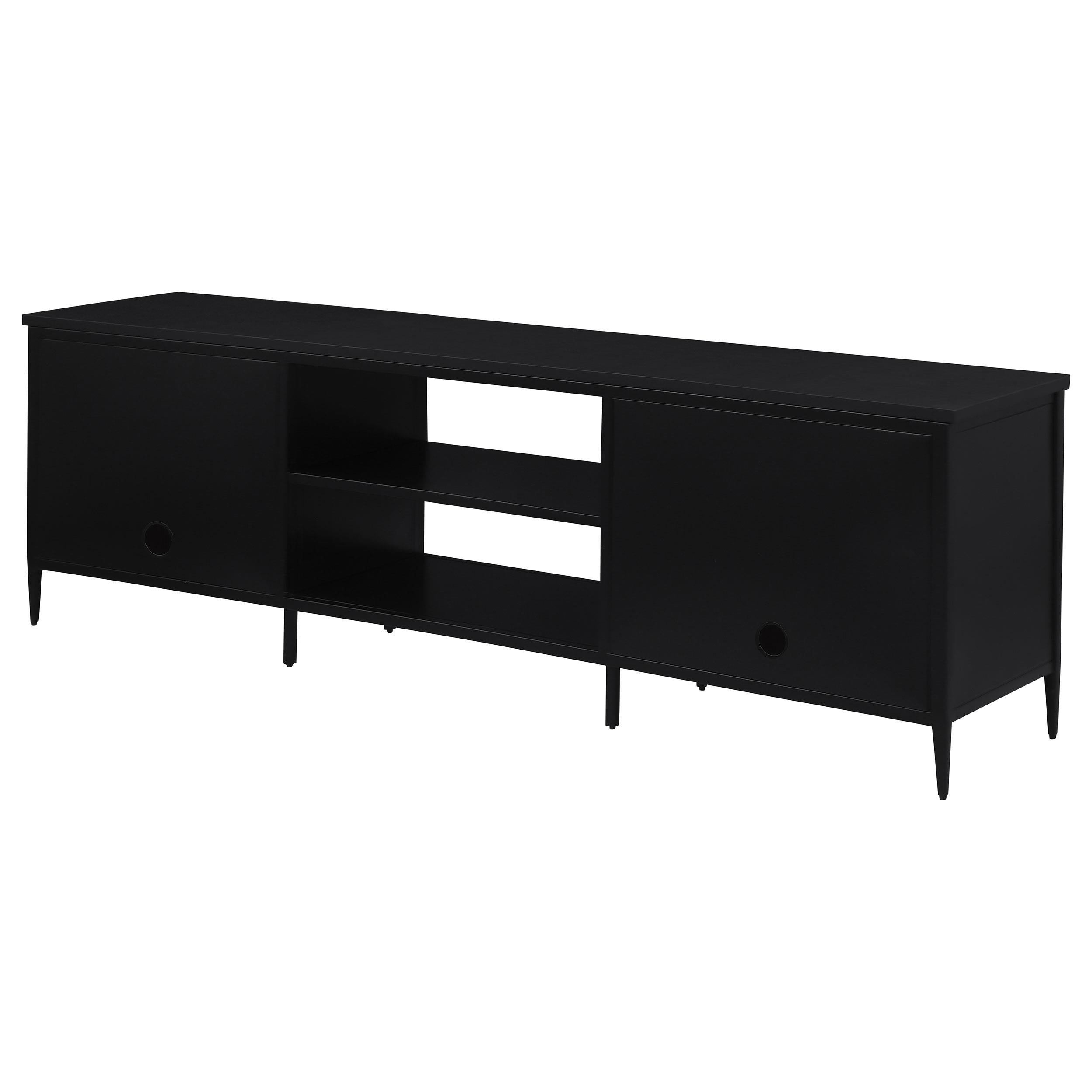 Amherst Black 2-Door Metal TV Stand Media Console – Luna Furniture