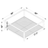 Amherst Black Glass Top Metal Coffee Table with Cane Shelf from Coaster - Luna Furniture