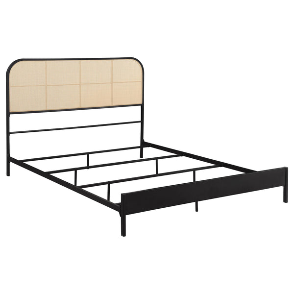 Amherst Black Radio Weave Rattan Metal Eastern King Bed