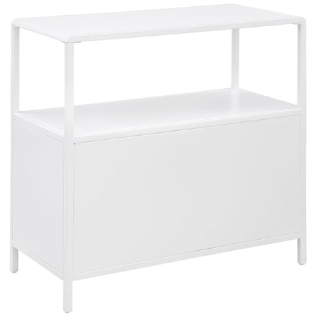 Amherst White 2-Door Radio Weave Cane Metal Accent Cabinet from Coaster - Luna Furniture