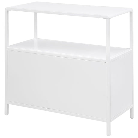 Amherst White 2-Door Radio Weave Cane Metal Accent Cabinet from Coaster - Luna Furniture