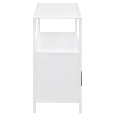 Amherst White 2-Door Radio Weave Cane Metal Accent Cabinet from Coaster - Luna Furniture