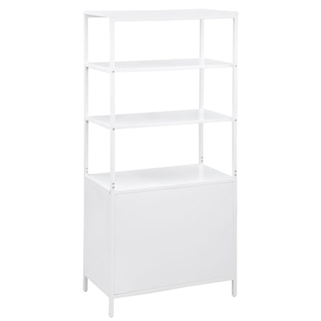 Amherst White 3-Shelf Radio Weave Cane Metal Accent Cabinet from Coaster - Luna Furniture