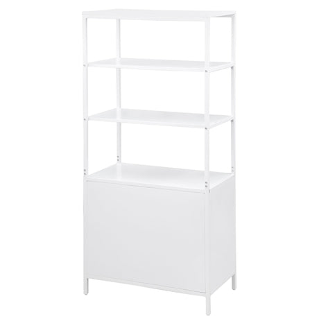 Amherst White 3-Shelf Radio Weave Cane Metal Accent Cabinet from Coaster - Luna Furniture