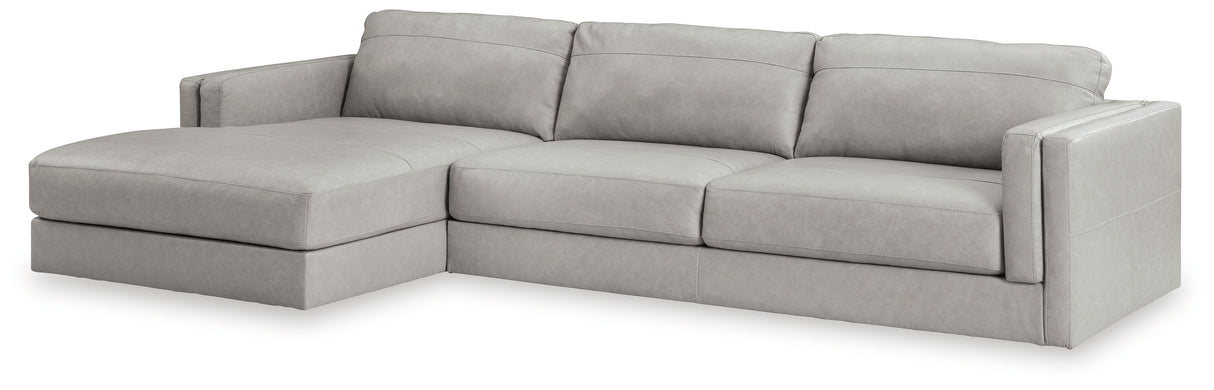 Amiata Glacier 2-Piece Sectional with Ottoman from Ashley - Luna Furniture