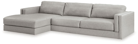 Amiata Glacier 2-Piece Sectional with Ottoman from Ashley - Luna Furniture