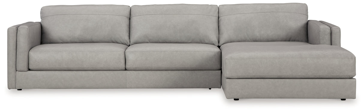 Amiata Glacier 2-Piece Sectional with Ottoman from Ashley - Luna Furniture