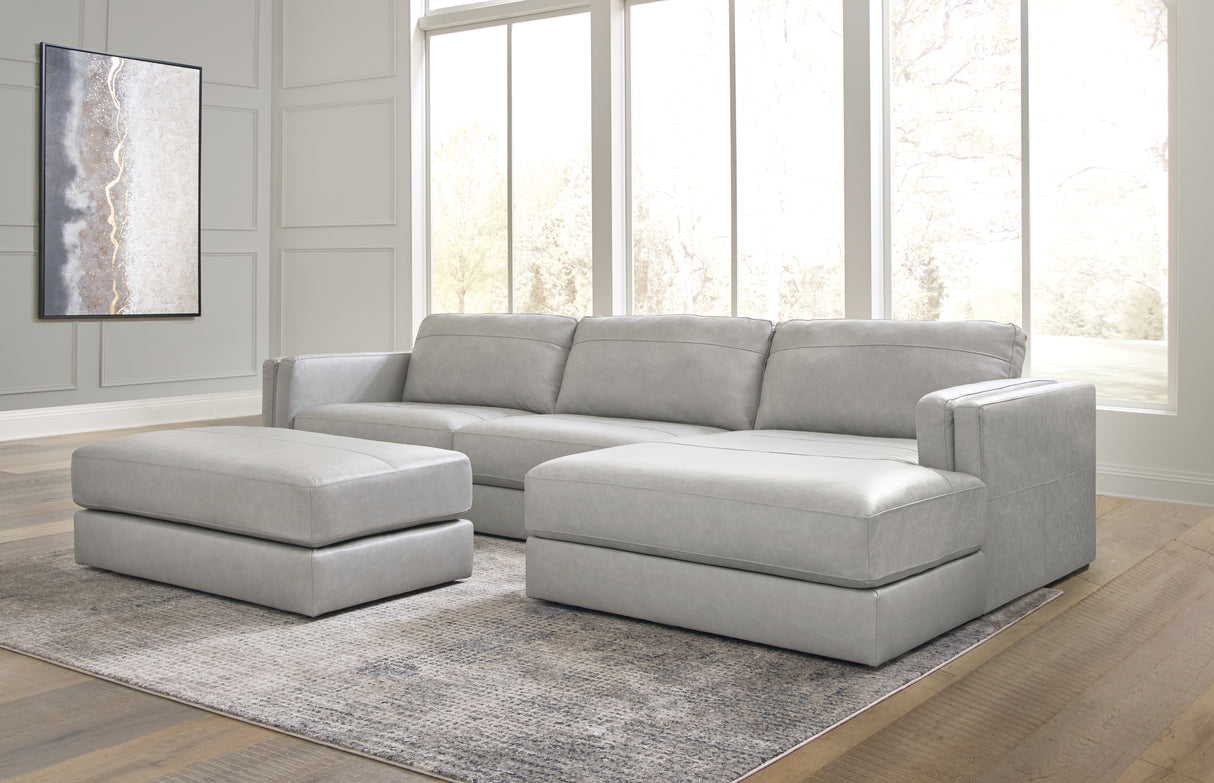 Amiata Glacier 2-Piece Sectional with Ottoman from Ashley Furniture - Luna Furniture