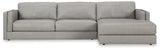 Amiata Glacier 2-Piece Sectional with Ottoman from Ashley Furniture - Luna Furniture