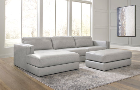 Amiata Glacier Leather 2-Piece LAF Chaise Sectional from Ashley - Luna Furniture