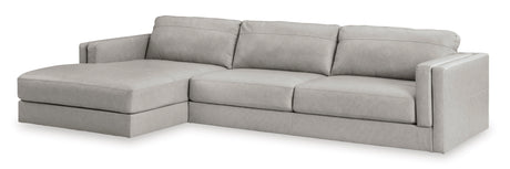Amiata Glacier Leather 2-Piece LAF Chaise Sectional from Ashley - Luna Furniture