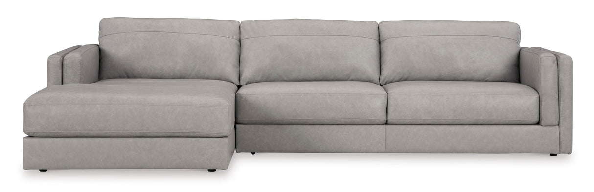 Amiata Glacier Leather 2-Piece LAF Chaise Sectional from Ashley - Luna Furniture