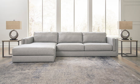 Amiata Glacier Leather 2-Piece LAF Chaise Sectional from Ashley - Luna Furniture
