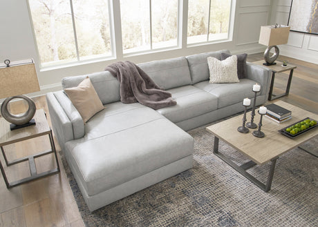 Amiata Glacier Leather 2-Piece LAF Chaise Sectional from Ashley - Luna Furniture