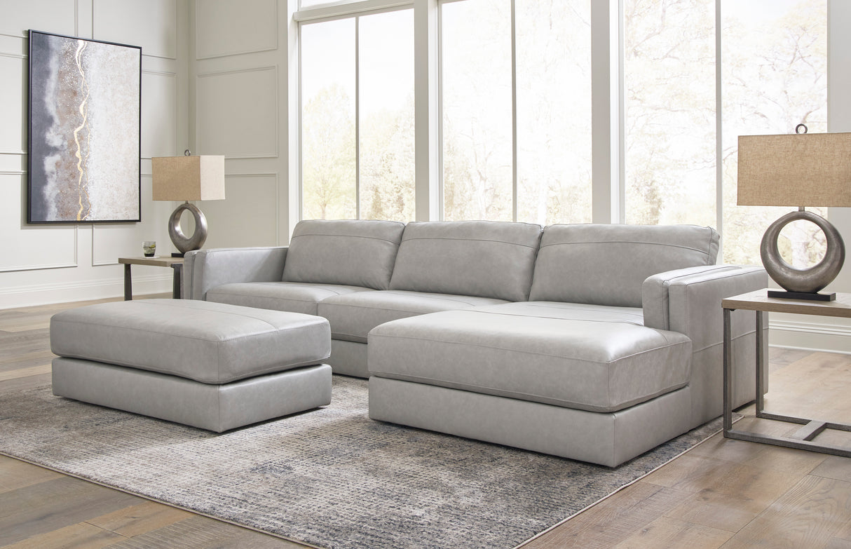 Amiata Glacier Leather 2-Piece RAF Chaise Sectional from Ashley - Luna Furniture