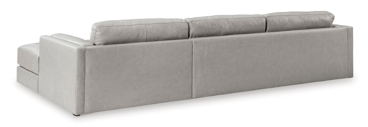 Amiata Glacier Leather 2-Piece RAF Chaise Sectional from Ashley - Luna Furniture