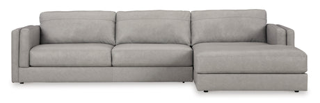 Amiata Glacier Leather 2-Piece RAF Chaise Sectional from Ashley - Luna Furniture