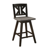 Amsonia Gray/Black 5-Piece Counter Height Set with Divided X-Back Swivel Chairs from Homelegance - Luna Furniture