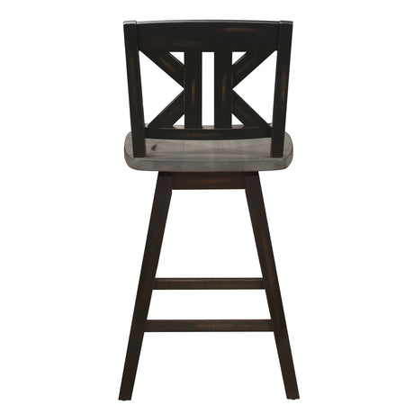 Amsonia Gray/Black 5-Piece Counter Height Set with Divided X-Back Swivel Chairs from Homelegance - Luna Furniture