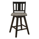 Amsonia Gray/Black 5-Piece Counter Height Set with Slat Back Swivel Chairs from Homelegance - Luna Furniture