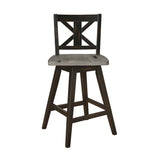 Amsonia Gray/Black 5-Piece Counter Height Set with X-Back Swivel Chairs from Homelegance - Luna Furniture