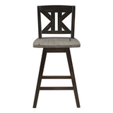 Amsonia Gray/Black 7-Piece Counter Height Set with Divided X-Back Swivel Chairs from Homelegance - Luna Furniture