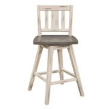 Amsonia Gray/White 5-Piece Counter Height Set with Slat Back Swivel Chairs from Homelegance - Luna Furniture